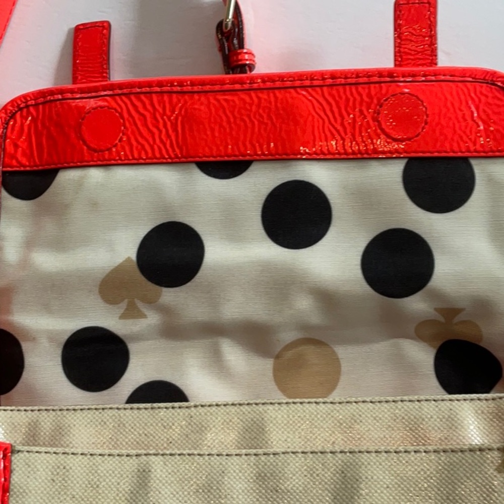 Kate Spade Horseshoe Cove Scout Cream Neon‎ Coral Purse Bag Crossbody Shoulder - Picture 7 of 10